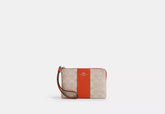 Coach Corner Zip Wristlet In Signature Canvas With Stripe - Wallets | Shop From The Mirage