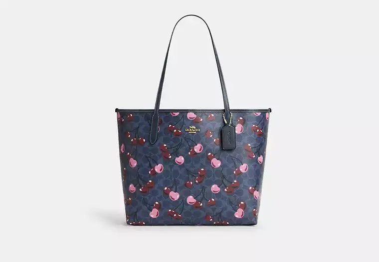 Coach City Tote Bag In Signature Canvas With Cherry Print - Bags | Shop From The Mirage