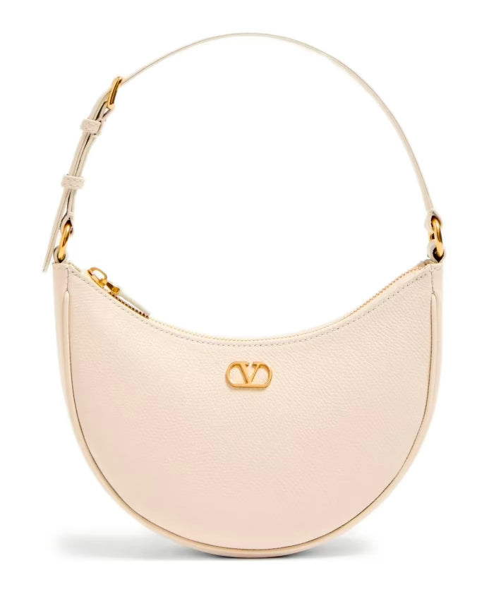 White Leather Bag with Antique Brass