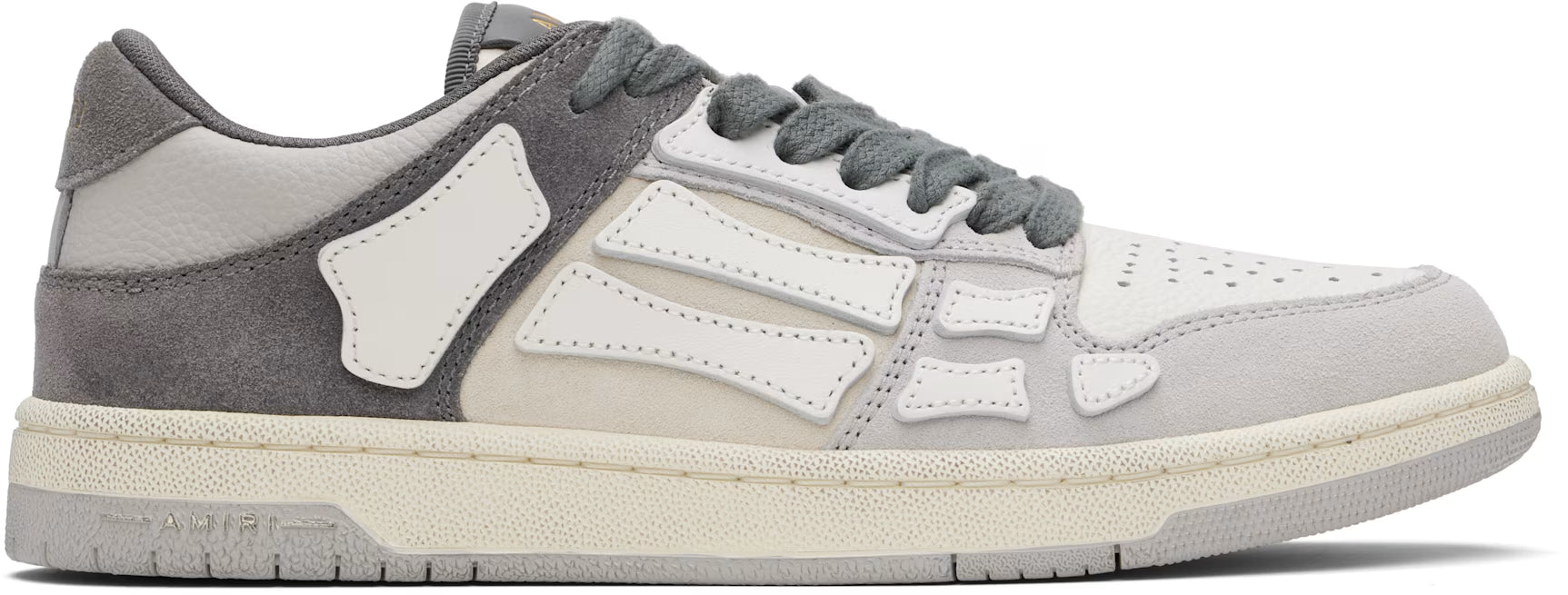 Gray Distressed Skel Top Low Sneakers