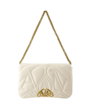 Beige Crossbody Bag with Chain