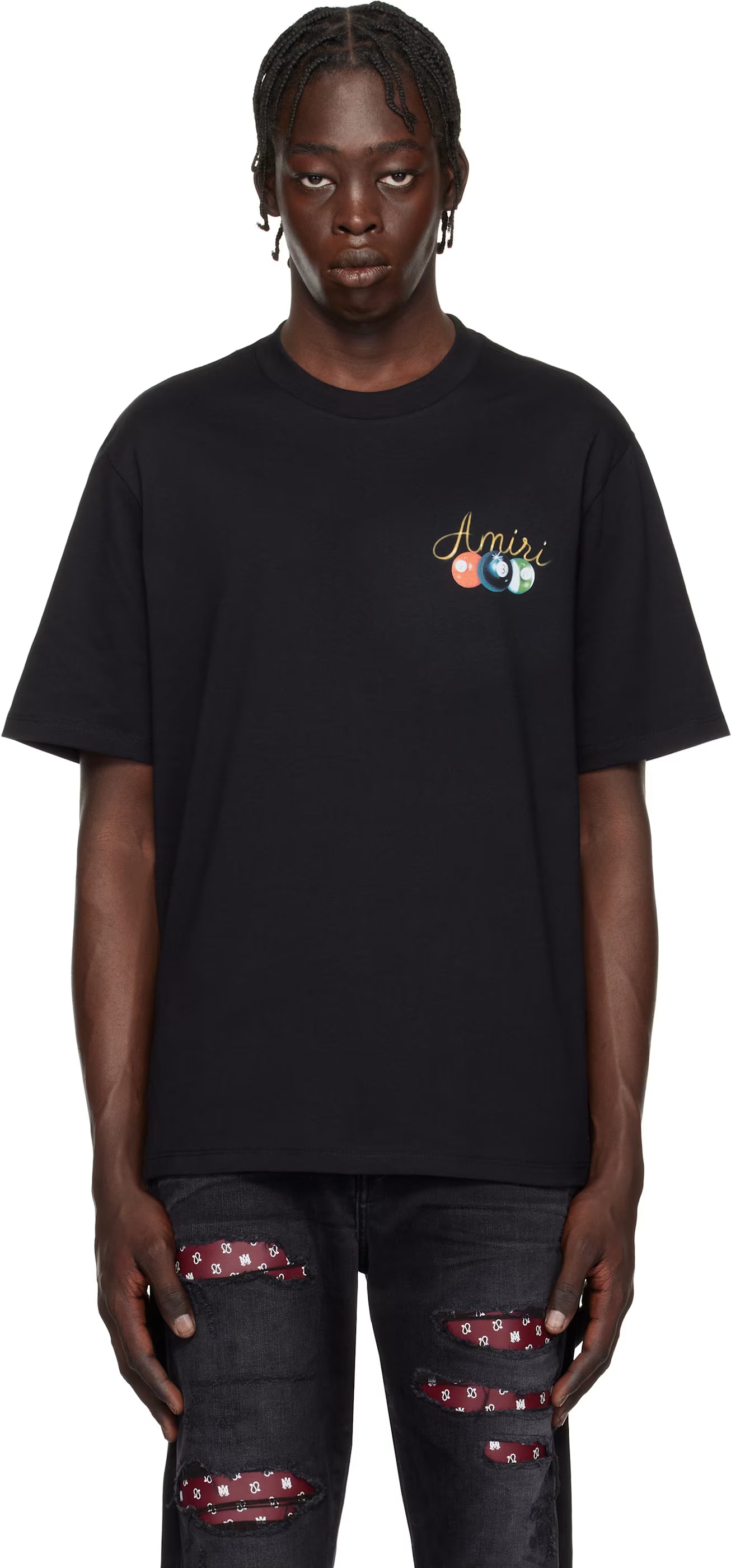Black 'Amiri' Pool Cue T-shirt