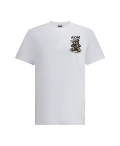 Moschino Bear Print T-Shirt with Ribbed Crew Neck