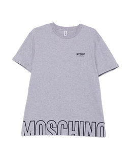 Moschino Casual Logo Embroidered Tee Grey