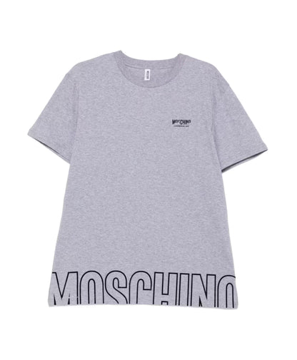 Moschino Casual Logo Embroidered Tee Grey