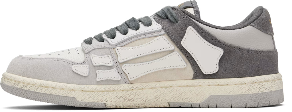 Gray Distressed Skel Top Low Sneakers