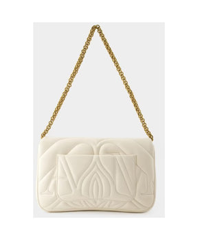Beige Crossbody Bag with Chain