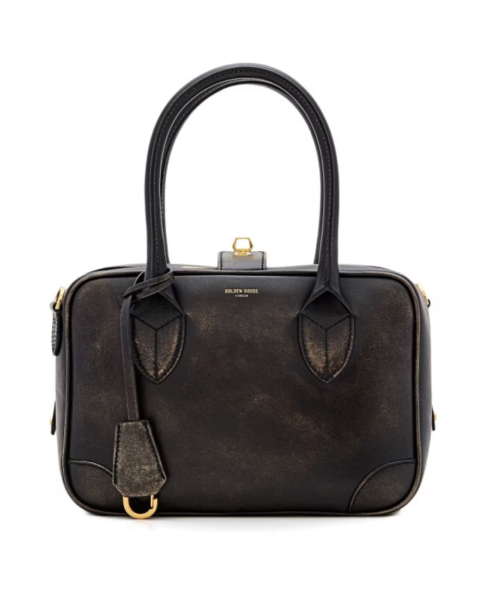 Black Leather Handbag for Women