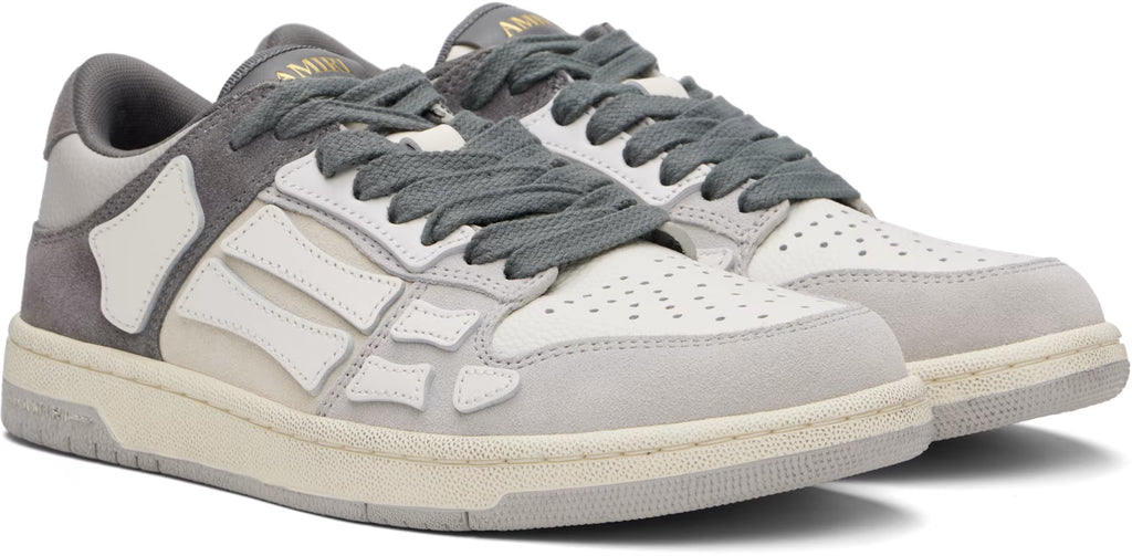 Gray Distressed Skel Top Low Sneakers