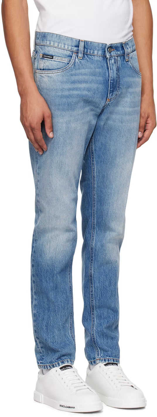 Dolce&Gabbana Blue Faded Jeans