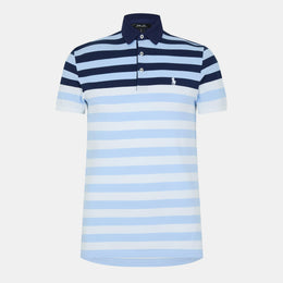Men's Black Stripe Short-Sleeve Performance Polo Shirt