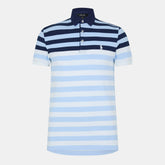 Men's Black Stripe Short-Sleeve Performance Polo Shirt