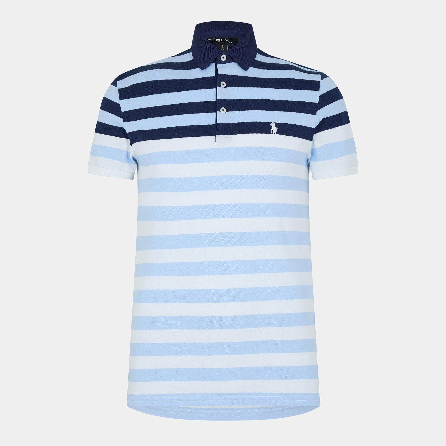 Men's Black Stripe Short-Sleeve Performance Polo Shirt