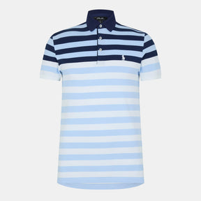 Men's Black Stripe Short-Sleeve Performance Polo Shirt