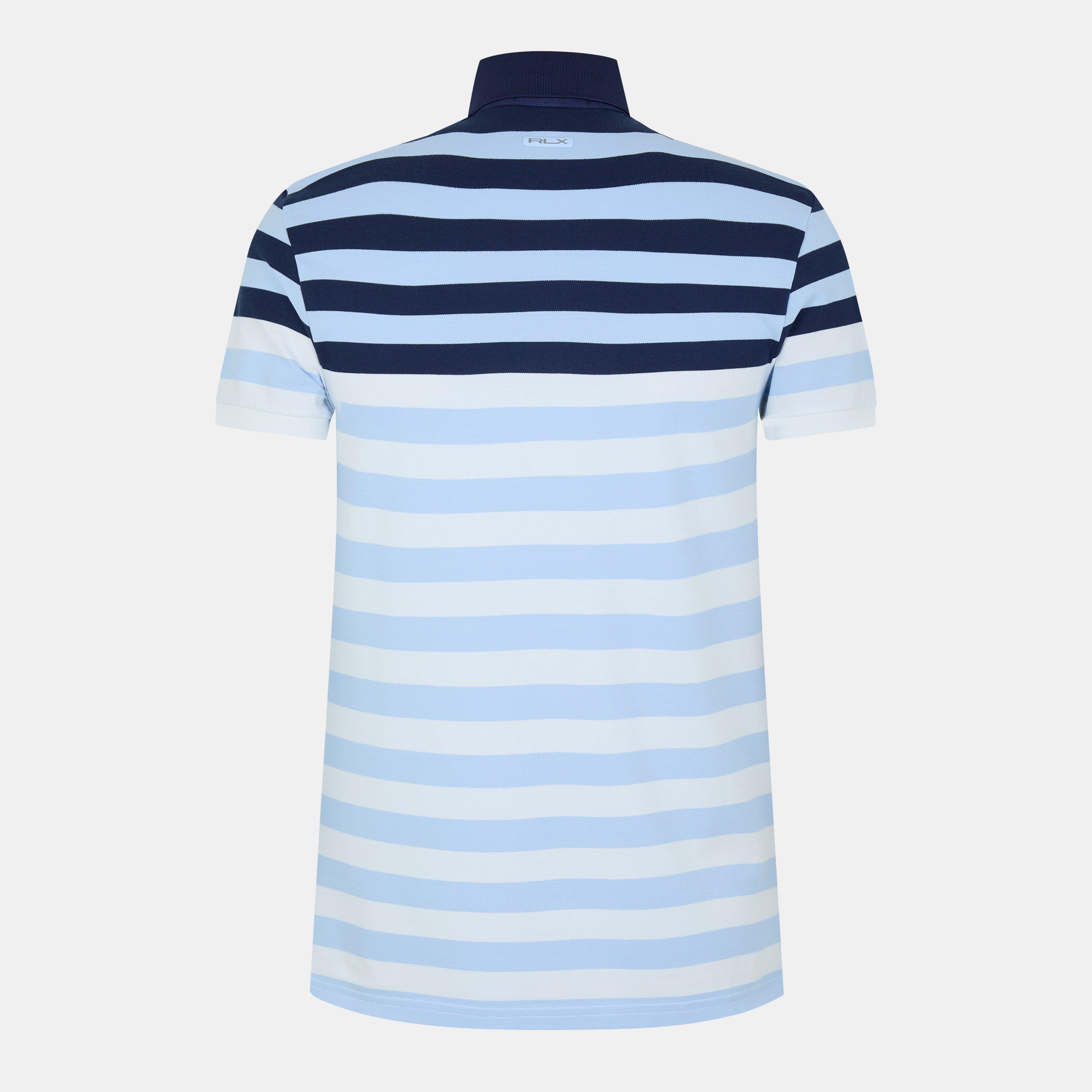 Men's Black Stripe Short-Sleeve Performance Polo Shirt