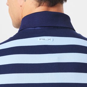 Men's Black Stripe Short-Sleeve Performance Polo Shirt