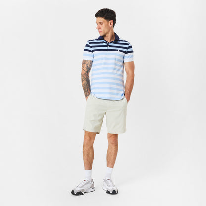 Men's Black Stripe Short-Sleeve Performance Polo Shirt