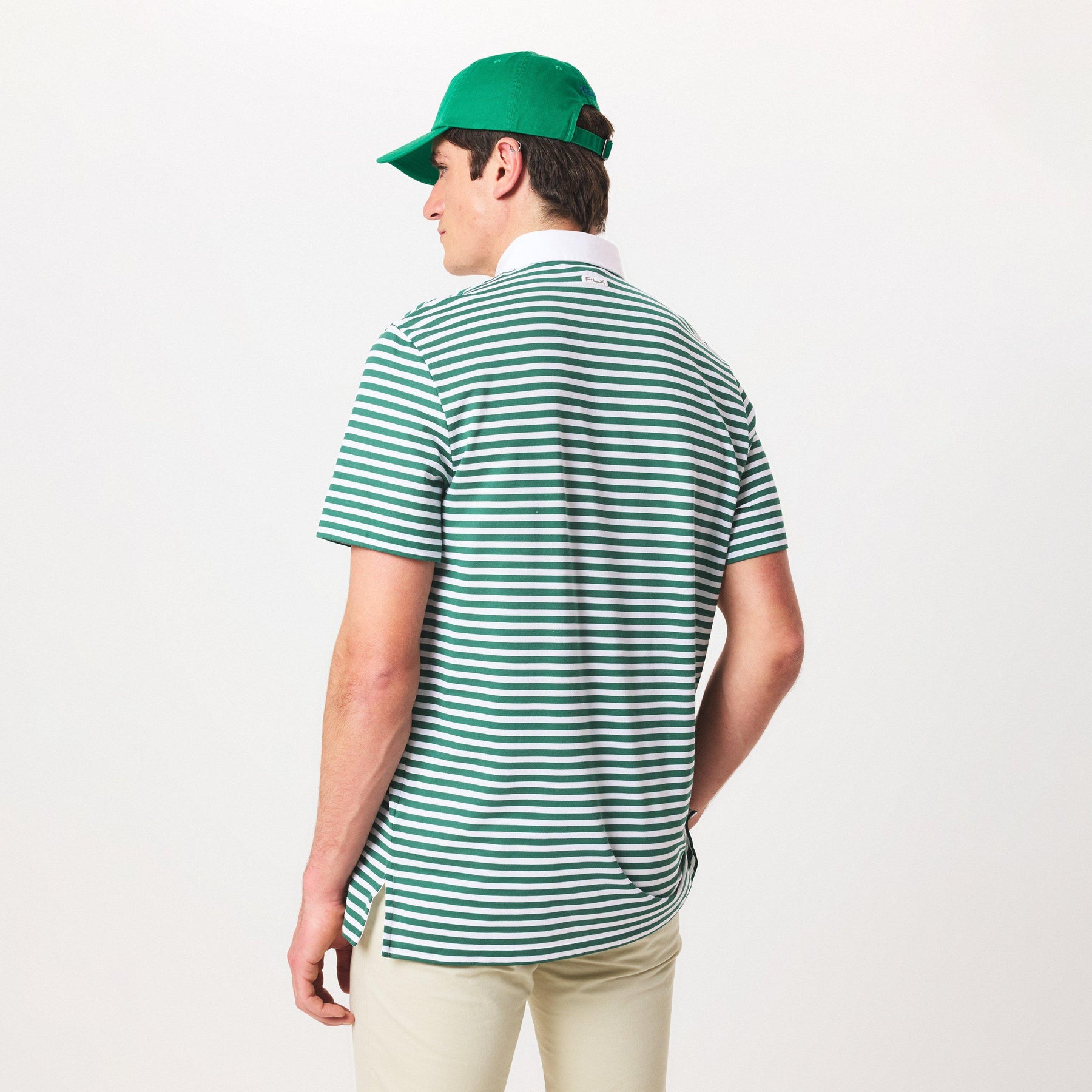 Men's Thin Stripe Short-Sleeve Performance Polo Shirt