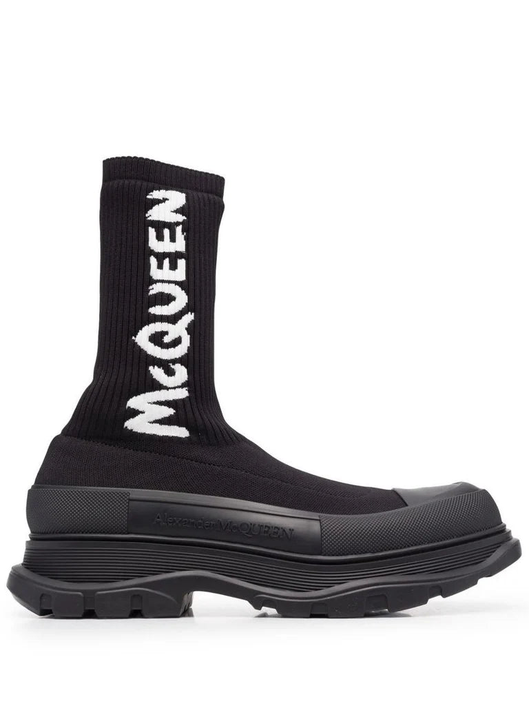Men’s Chunky Logo Sneakers in Black & White – Made in Italy