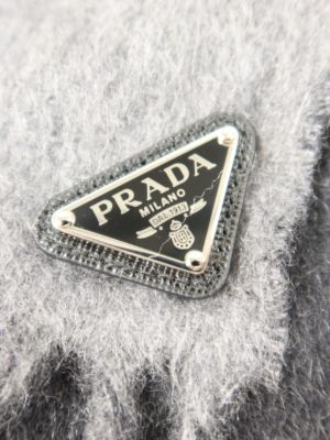 Prada logo-patch scarf