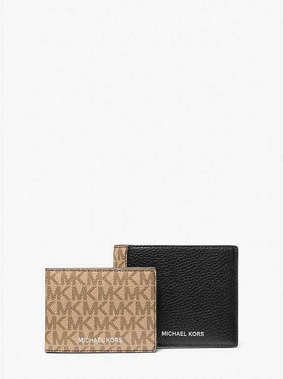 Michael Kors Pebbled Leather and Logo Billfold Wallet With Passcase - Wallets | Shop From The Mirage