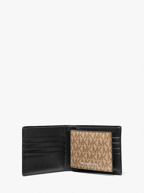 Michael Kors Pebbled Leather and Logo Billfold Wallet With Passcase - Wallets | Shop From The Mirage