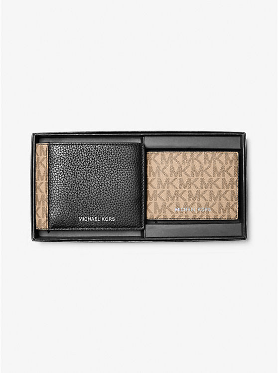Michael Kors Pebbled Leather and Logo Billfold Wallet With Passcase - Wallets | Shop From The Mirage