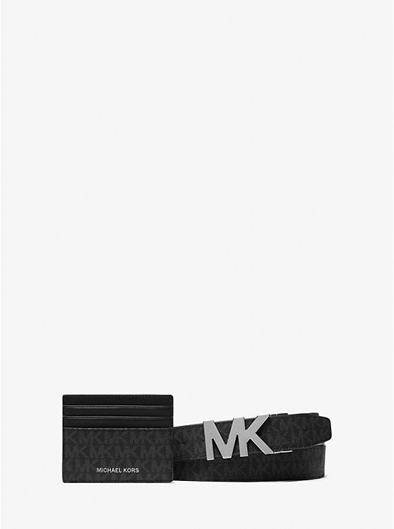 Michael Kors Signature Logo Card Case and Belt Gift Set - Belts | Shop From The Mirage