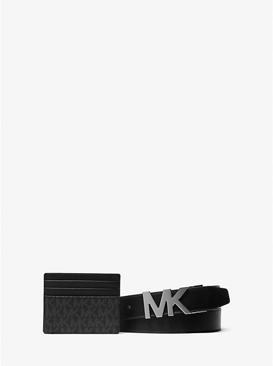 Michael Kors Signature Logo Card Case and Belt Gift Set - Belts | Shop From The Mirage