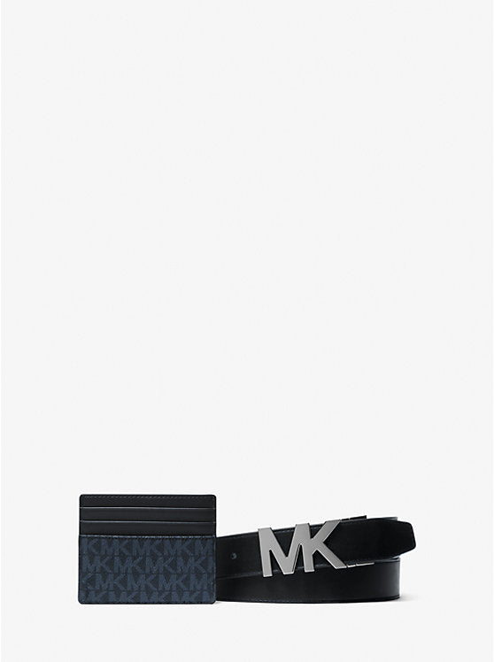 Michael Kors Signature Logo Card Case and Belt Gift Set - Belts | Shop From The Mirage