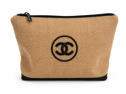 Chanel Eco Jute VIP Cosmetic Bag | Luxury Makeup Pouch