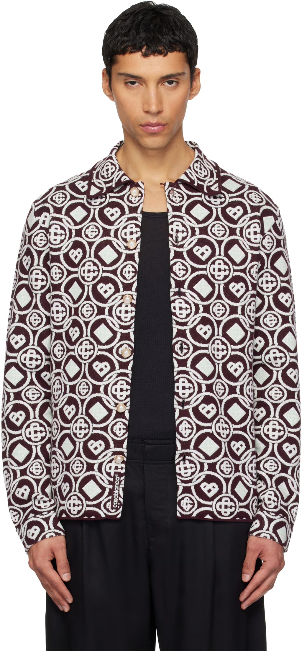 Burgundy Monogram Shirt