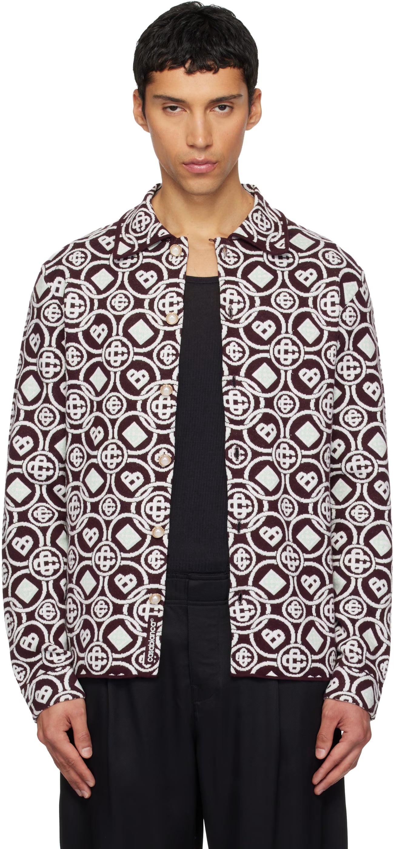 Burgundy Monogram Shirt