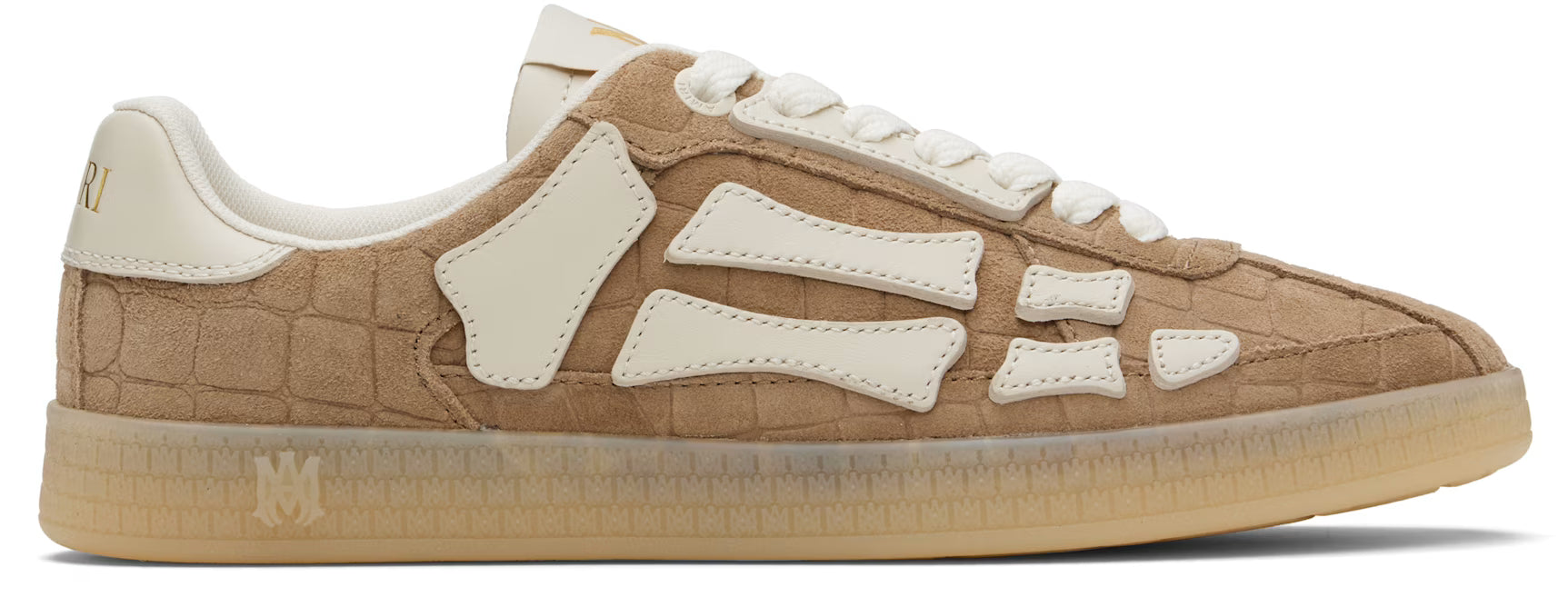 Brown Croc Debossed Pacific Bones Sneakers