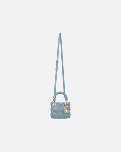 Lady Dior Micro Bag Cloud Blue Cannage Lambskin