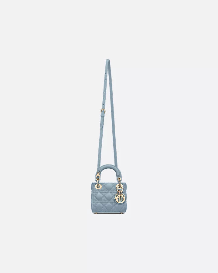 Lady Dior Micro Bag Cloud Blue Cannage Lambskin