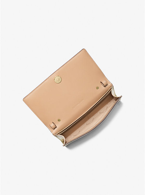 Carson Large Metallic Pebbled Leather Convertible Crossbody Bag