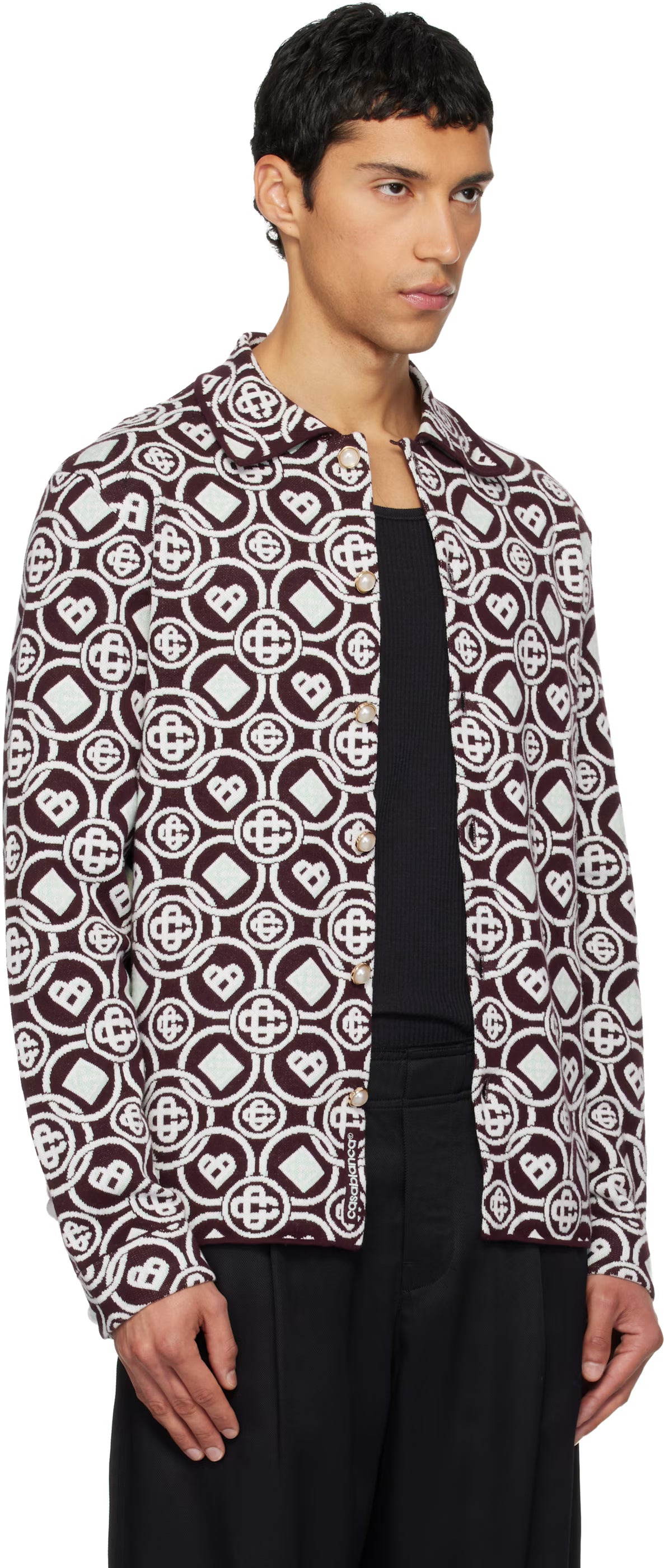 Burgundy Monogram Shirt