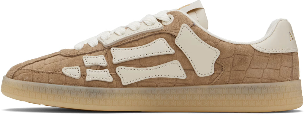 Brown Croc Debossed Pacific Bones Sneakers