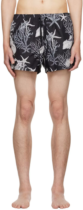 Versace Underwear Black Barocco Sea Swim Shorts
