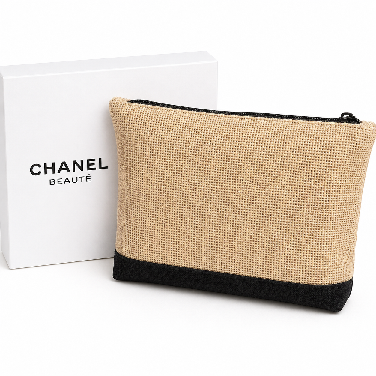 Chanel Eco Jute VIP Cosmetic Bag | Luxury Makeup Pouch