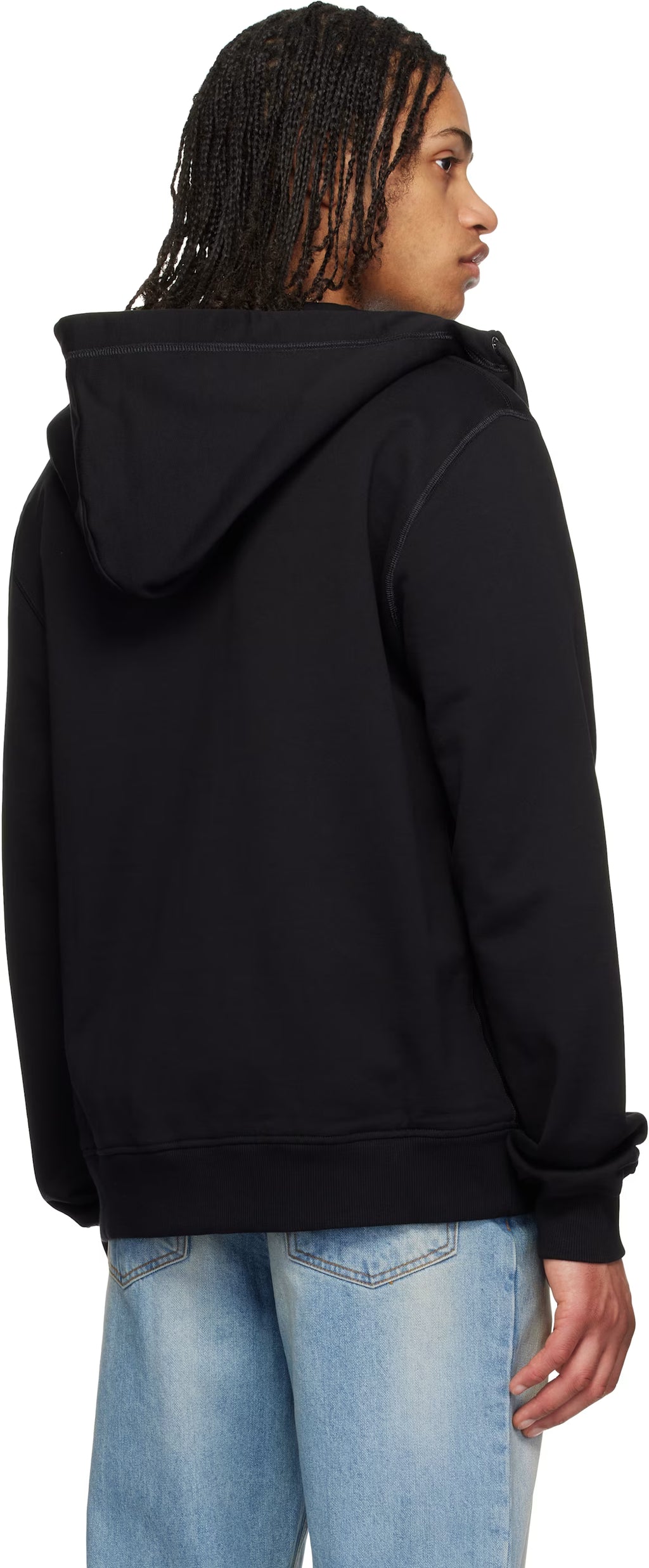 Dolce&Gabbana Black Jersey Zip-Up Hoodie