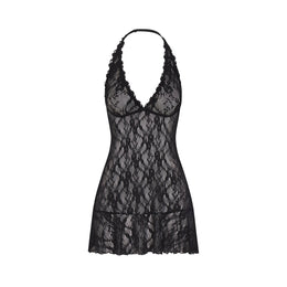 Stretch Lace Halter Mini Dress