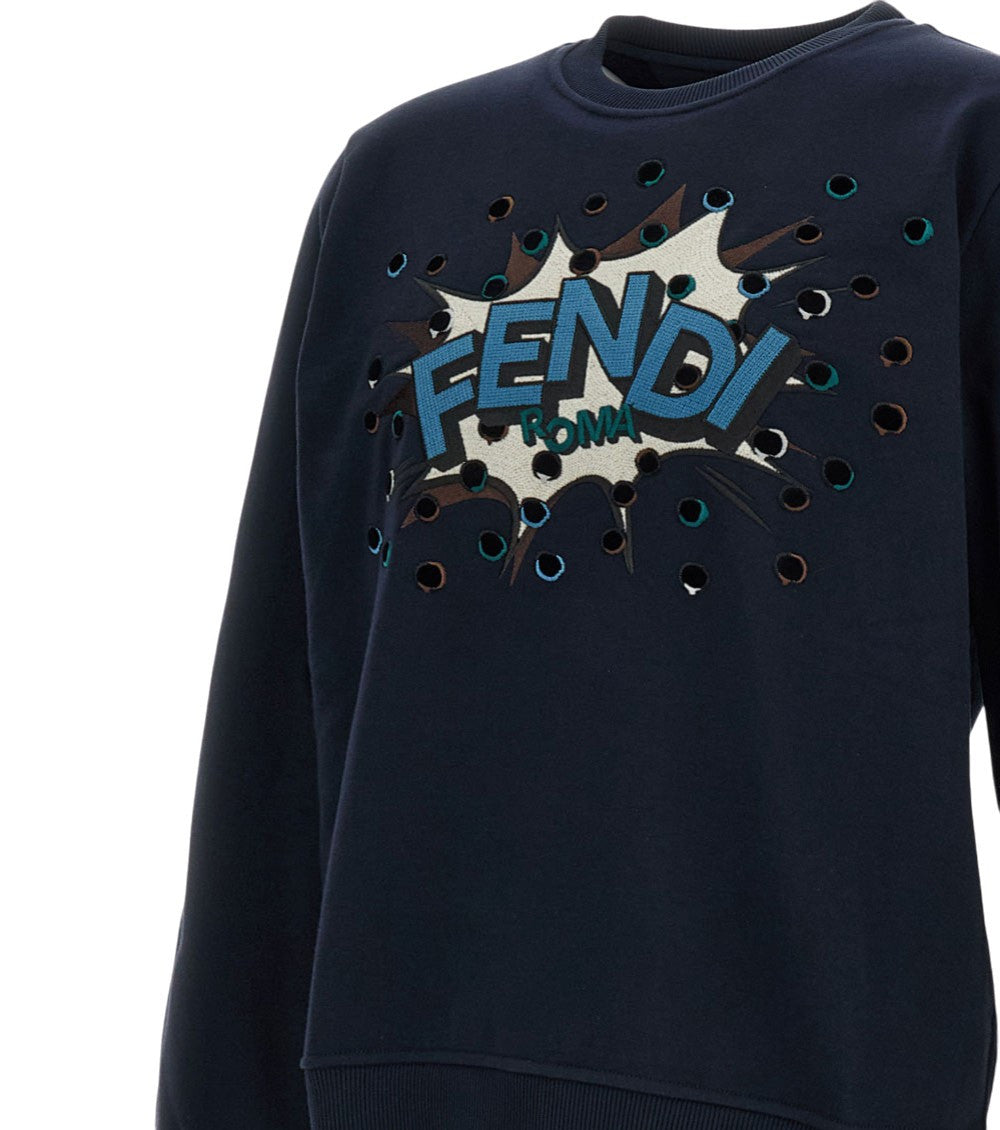 Fendi Dark Blue Logo Sweatshirt