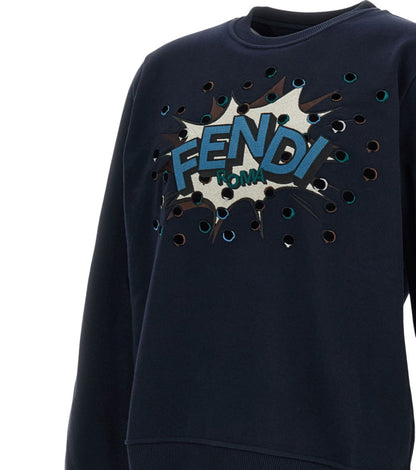 Fendi Dark Blue Logo Sweatshirt