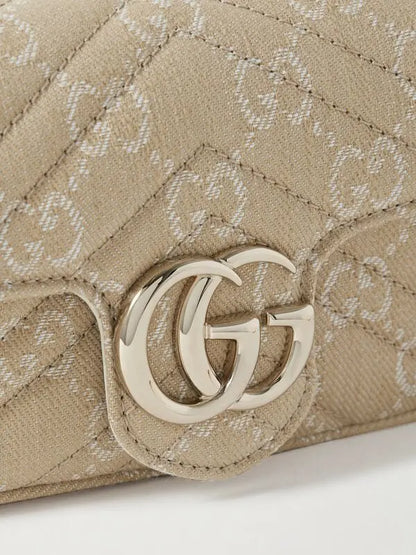 GG Marmont 2.0 Matelassé Canvas-Jacquard Shoulder Bag
