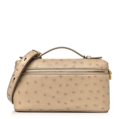 Loro Piana Ostrich L19 Extra Pocket Pouch Beige