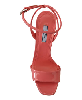Prada Pink Patent Leather Platform Sandals