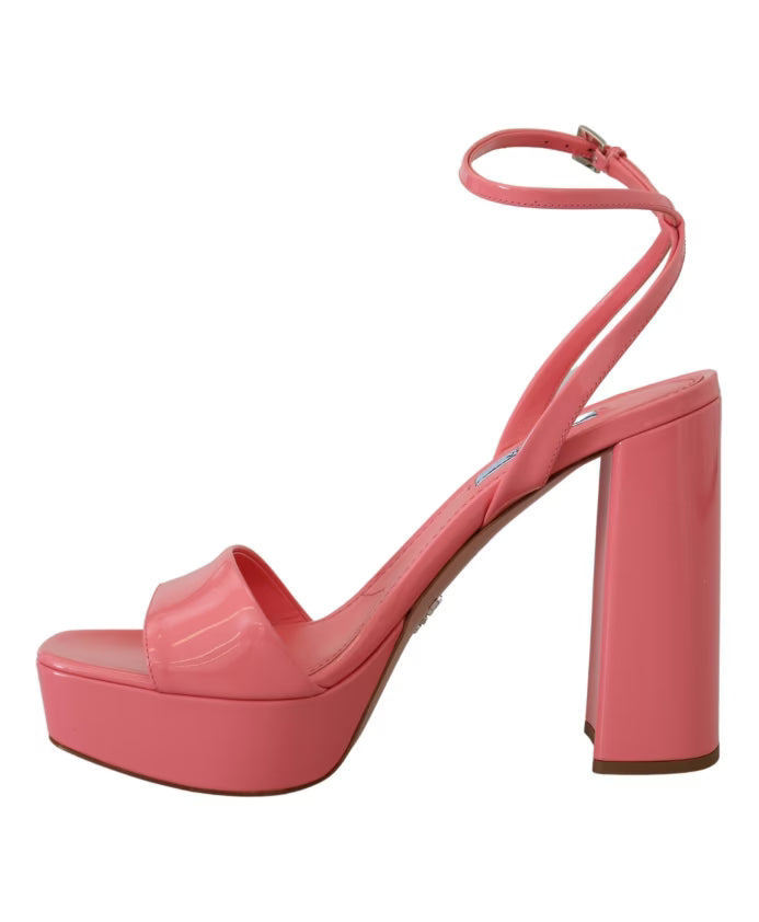 Prada Pink Patent Leather Platform Sandals