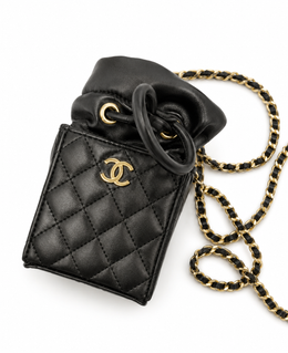 Chanel Beauty GWP Mini Crossbody Bag Black Quilted Gold Chain VIP Gift